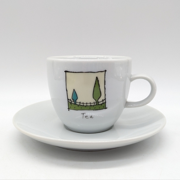 Truly Tasteful White Ceramic Tree Tea Cup & Saucer - Picture 1 of 9